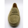 Mocassins femme vert amande ALIWELL en cuir suédé