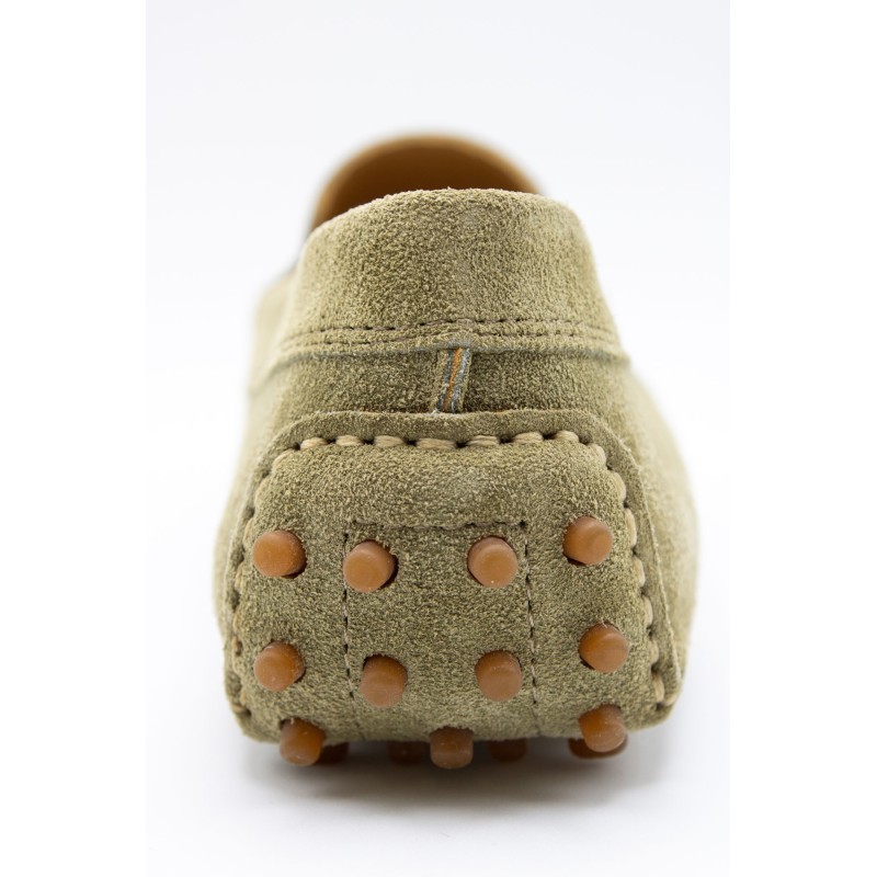 Mocassins femme vert amande ALIWELL en cuir suédé