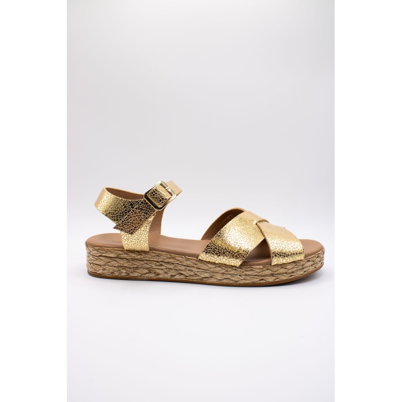 Nu-pieds plateforme femme dorés EVAO ALIWELL
