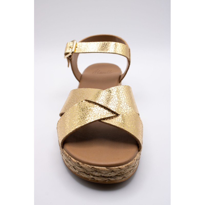 Nu-pieds plateforme femme dorés EVAO ALIWELL