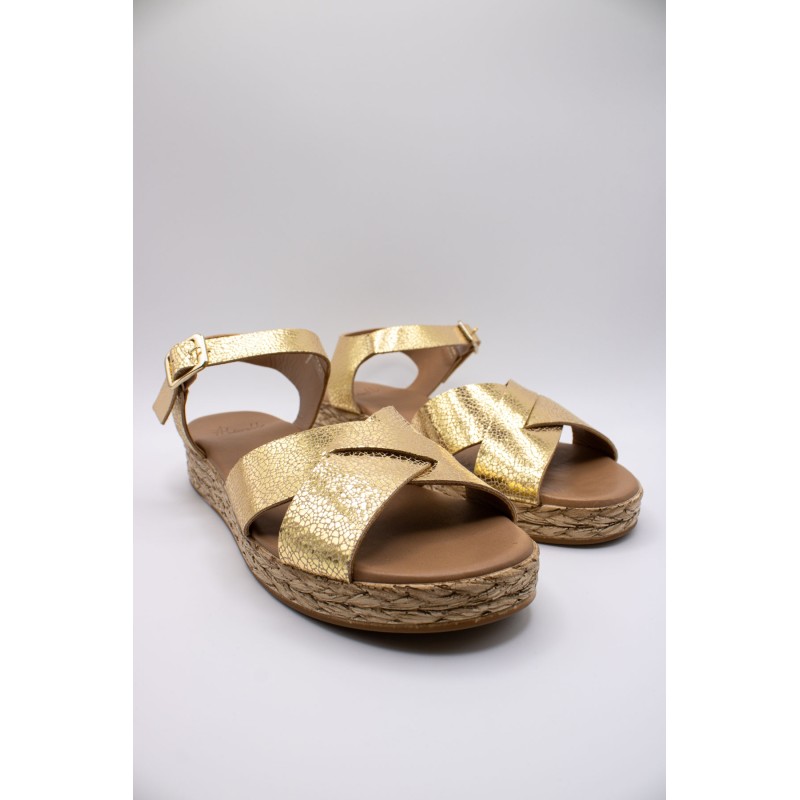 Nu-pieds plateforme femme dorés EVAO ALIWELL