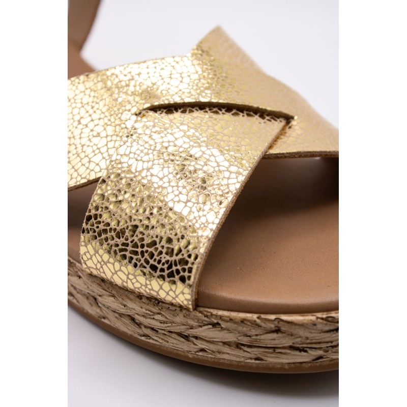 Nu-pieds plateforme femme dorés EVAO ALIWELL