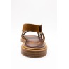 Nu-pieds plats femme tabac LAYA Aliwell en cuir