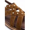 Nu-pieds plats femme tabac LAYA Aliwell en cuir