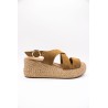Nu-pieds compensés femme tabac MOLIA A1545 ALIWELL