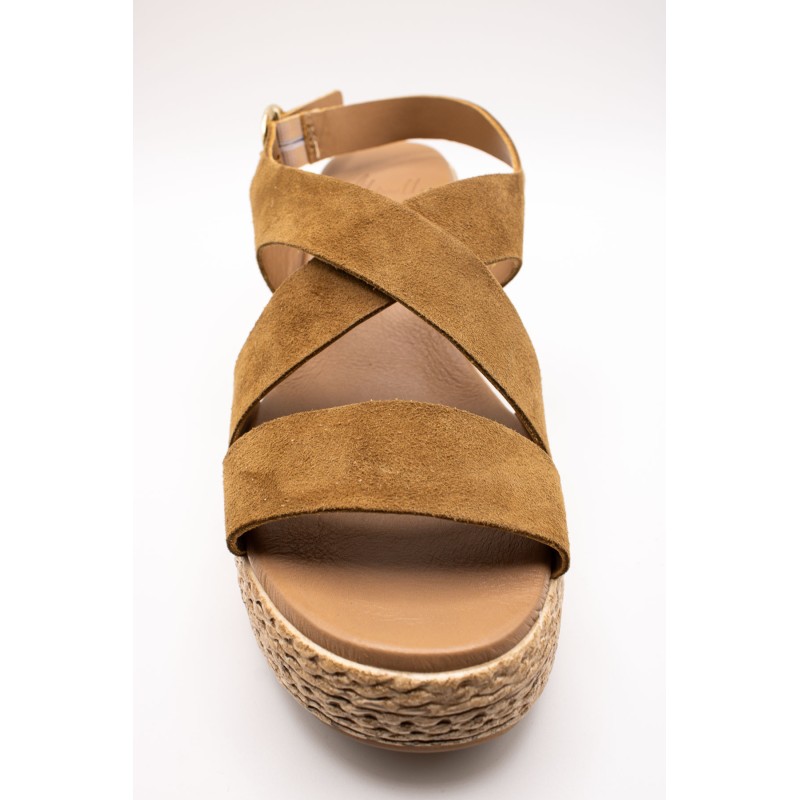Nu-pieds compensés femme tabac MOLIA A1545 ALIWELL
