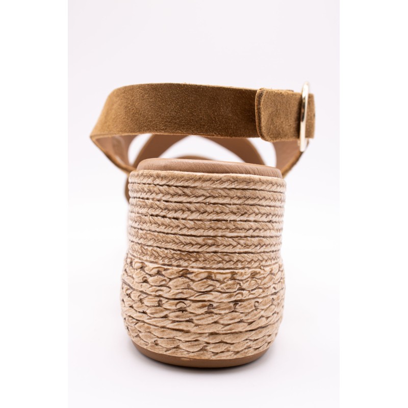 Nu-pieds compensés femme tabac MOLIA A1545 ALIWELL