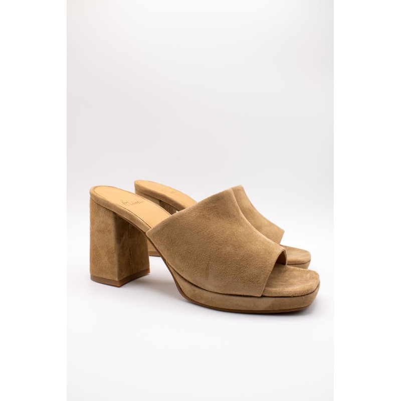 Mules à talons Candy naturel femme - Aliwell