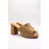 Mules à talons Candy naturel femme - Aliwell