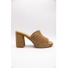 Mules à talons Candy naturel femme - Aliwell