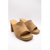 Mules à talons Candy naturel femme - Aliwell
