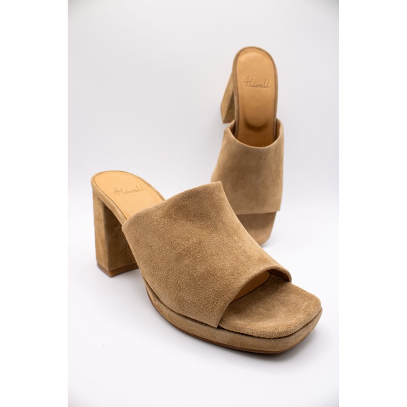 Mules à talons Candy naturel femme - Aliwell