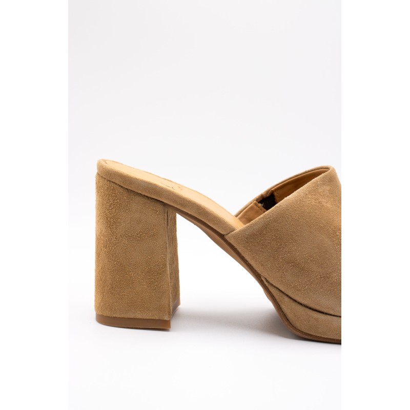 Mules à talons Candy naturel femme - Aliwell