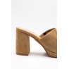 Mules à talons Candy naturel femme - Aliwell