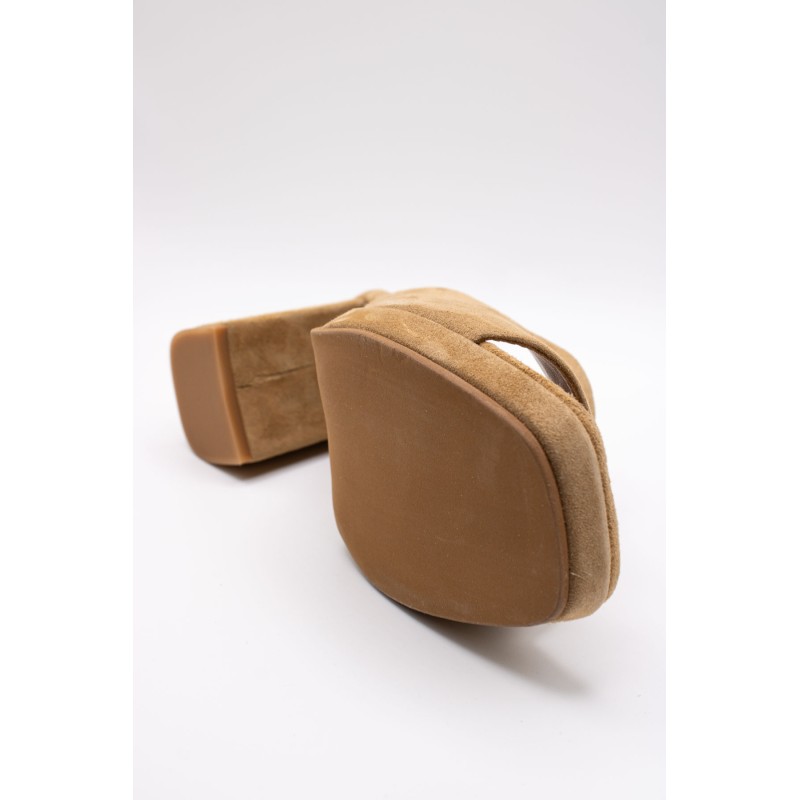 Mules à talons Candy naturel femme - Aliwell