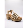 Sandales à talon décroché doré - ALIWELL Femme
