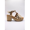 Sandales à talon décroché doré - ALIWELL Femme