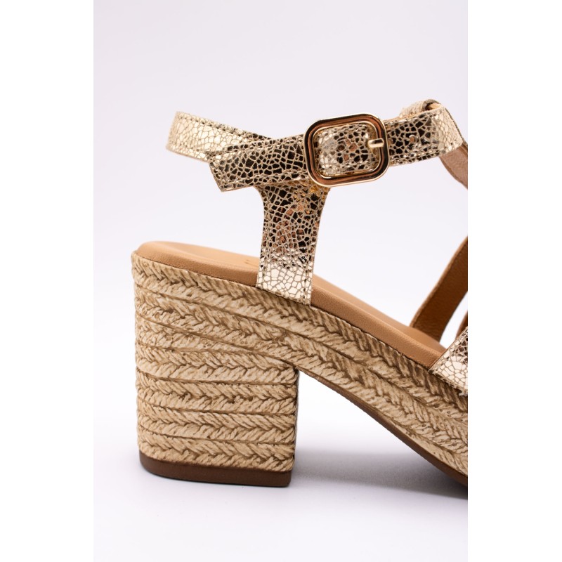 Sandales à talon décroché doré - ALIWELL Femme