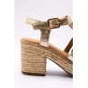 Sandales à talon décroché doré - ALIWELL Femme