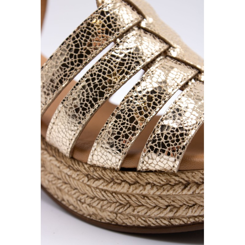 Sandales à talon décroché doré - ALIWELL Femme