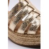 Sandales à talon décroché doré - ALIWELL Femme