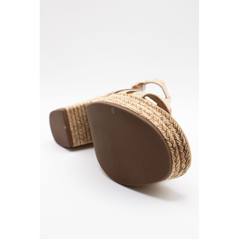Sandales à talon décroché doré - ALIWELL Femme