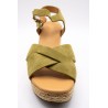 Sandales à talons & plateforme olive - ALIWELL Femme