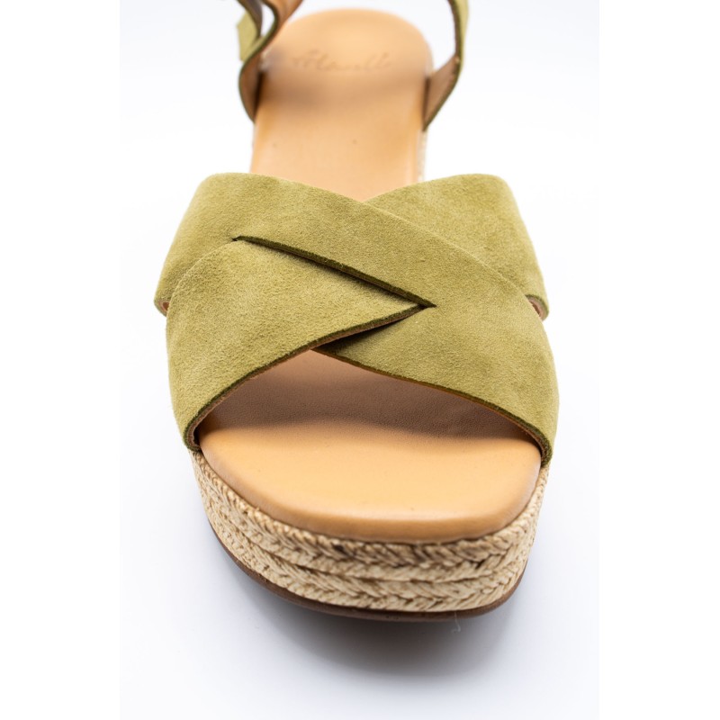 Sandales à talons & plateforme olive - ALIWELL Femme