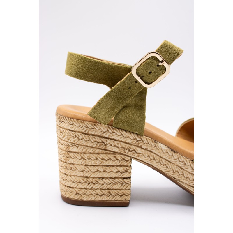Sandales à talons & plateforme olive - ALIWELL Femme