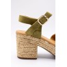 Sandales à talons & plateforme olive - ALIWELL Femme