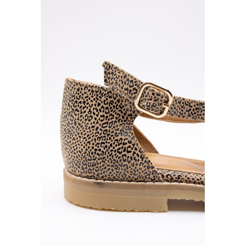 Sandale Méduse Léopard Cuir Femme ALIWELL A123175