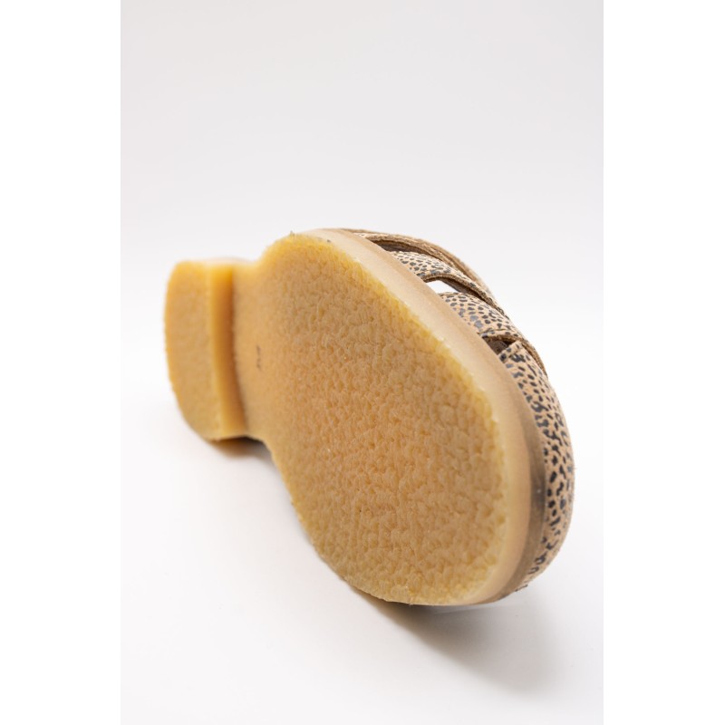 Sandale Méduse Léopard Cuir Femme ALIWELL A123175