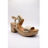 ALIWELL A125019 Sandale Talon Dorée Cuir Femme