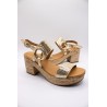 ALIWELL A125019 Sandale Talon Dorée Cuir Femme