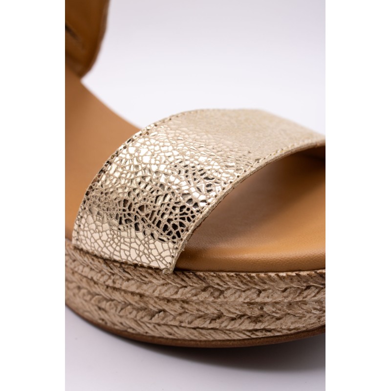 ALIWELL A125019 Sandale Talon Dorée Cuir Femme