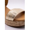 ALIWELL A125019 Sandale Talon Dorée Cuir Femme