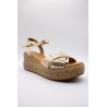 ALIWELL A124036 Sandales Plateforme Dorées Cuir Femme