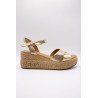 ALIWELL A124036 Sandales Plateforme Dorées Cuir Femme