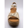 ALIWELL A124036 Sandales Plateforme Dorées Cuir Femme