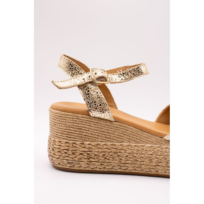 ALIWELL A124036 Sandales Plateforme Dorées Cuir Femme