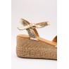 ALIWELL A124036 Sandales Plateforme Dorées Cuir Femme