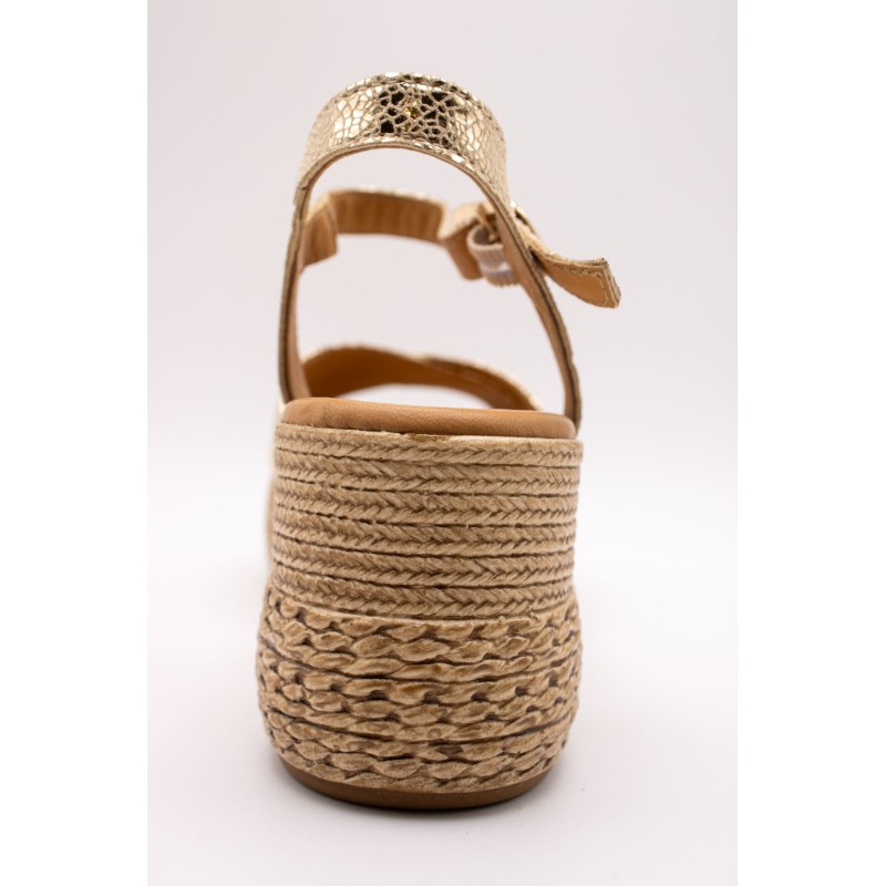 ALIWELL A124036 Sandales Plateforme Dorées Cuir Femme