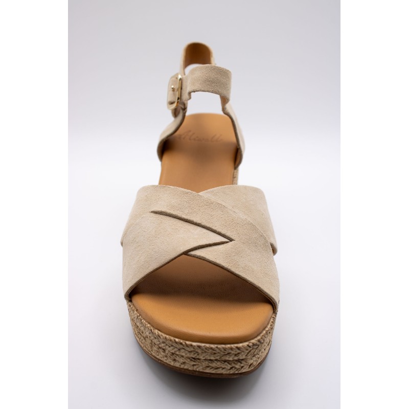 ALIWELL A123058 Sandales Talon Plateforme Beige Femme