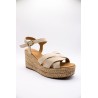 Sandales à talons compensés beige - ALIWELL Femme