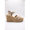 Sandales à talons compensés beige - ALIWELL Femme