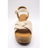 Sandales à talons compensés beige - ALIWELL Femme