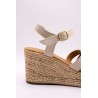 Sandales à talons compensés beige - ALIWELL Femme