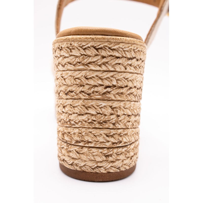 Sandales à talons compensés beige - ALIWELL Femme