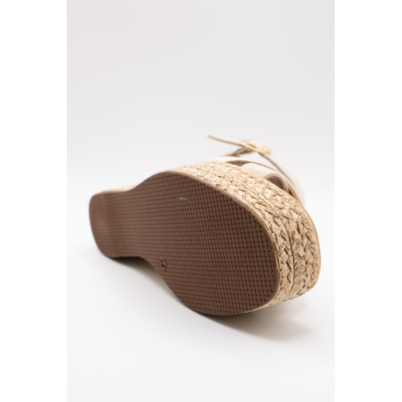 Sandales à talons compensés beige - ALIWELL Femme