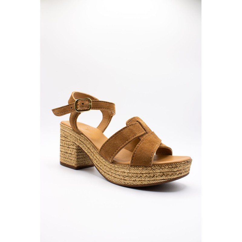 ALIWELL A125263 Sandales Talon Cuir Terre Femme